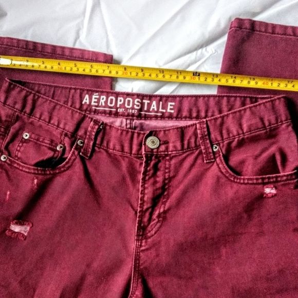 Aeropostale Bowery Slim Straight Distressed Jeans - Picture 5 of 12